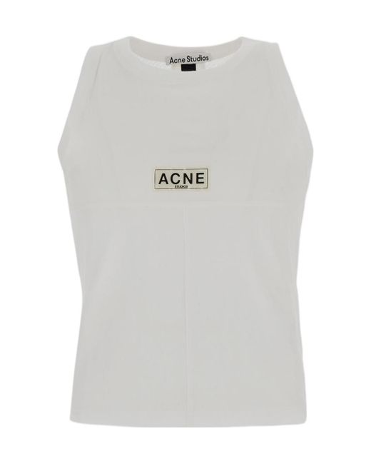 Acne Gray Logo Patch Sleeveless Tank Top for men