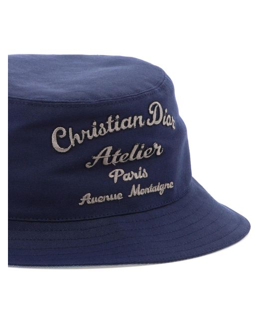 Dior Blue 'Christian Atelier' Bucket Hat for men
