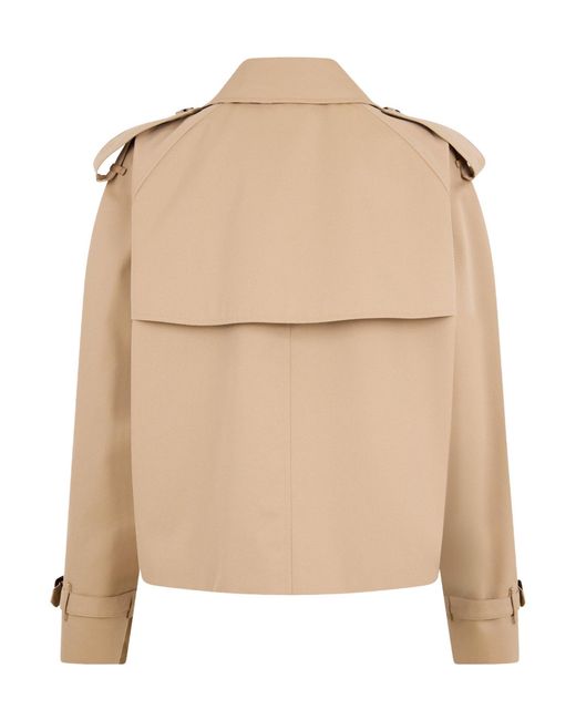 Burberry Natural Short Double-Breasted Trench Coat