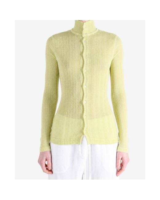 Issey Miyake Yellow Pleated Shirt