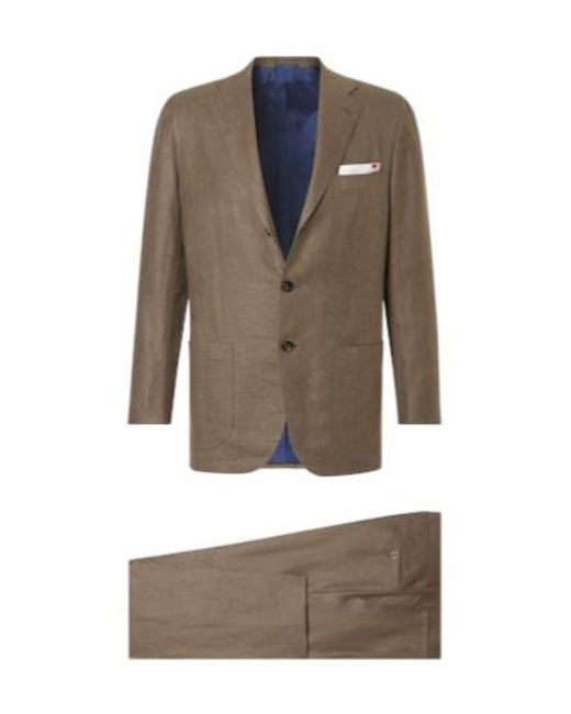 Kiton Brown Logo Suit Set for men