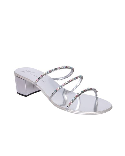 Giuseppe Zanotti White Dark Colorful 40Mm Mules