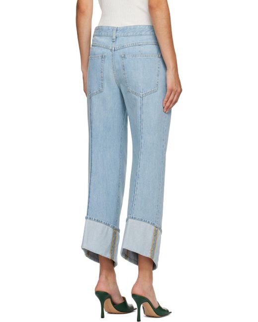 Bottega Veneta Blue Turn-Up Hem Denim Jeans