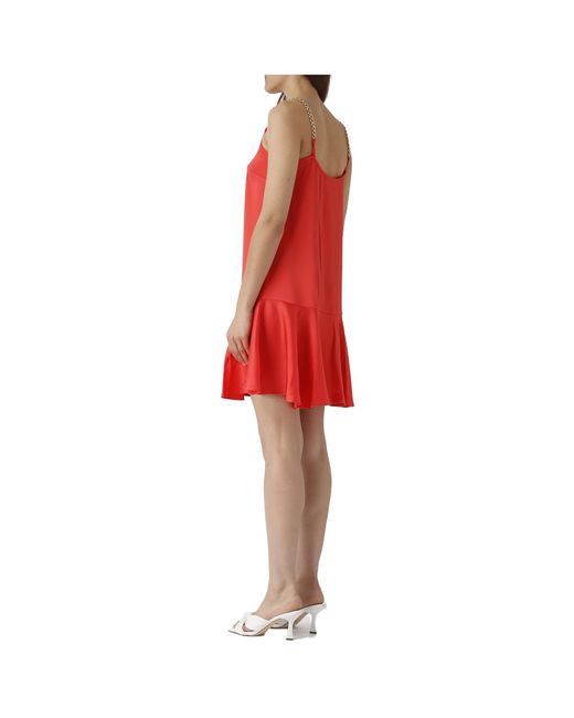 MICHAEL Michael Kors Red Peplum-Hem Satin Minidress
