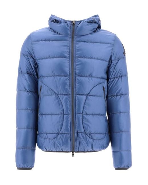 Herno Blue Ultralight Hooded Padded Down Jacket for men