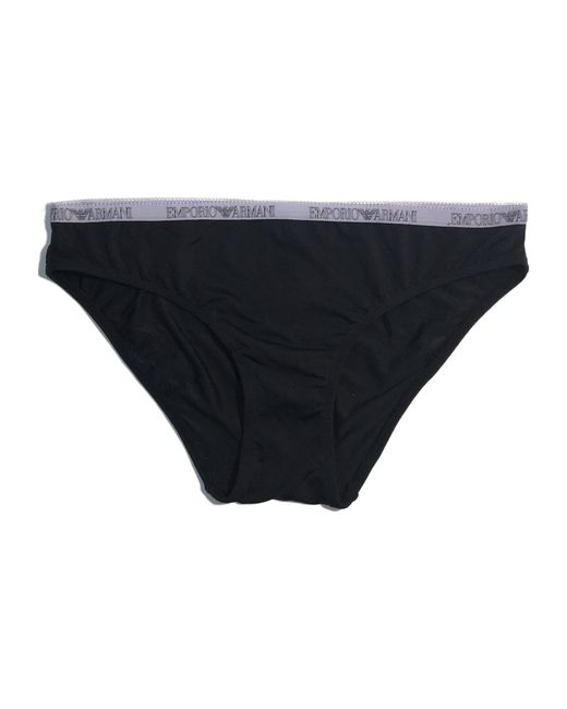 Emporio Armani Black Logo Waist-Edge Panties