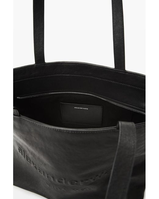 Alexander Wang Black Logo-Embossed Medium Tote Bag