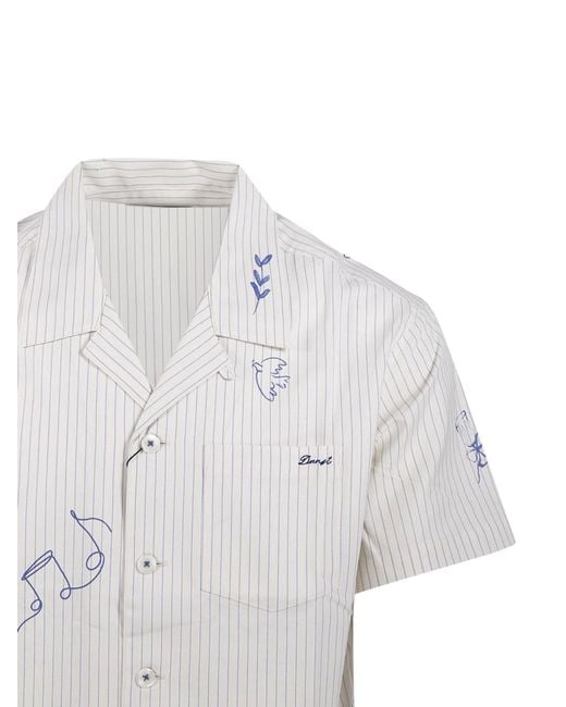 DUNST White Printed Short-Sleeve Shirt for men