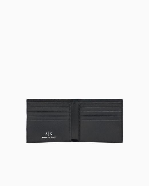 ARMANI EXCHANGE Black Logo-Plaque Wallet for men