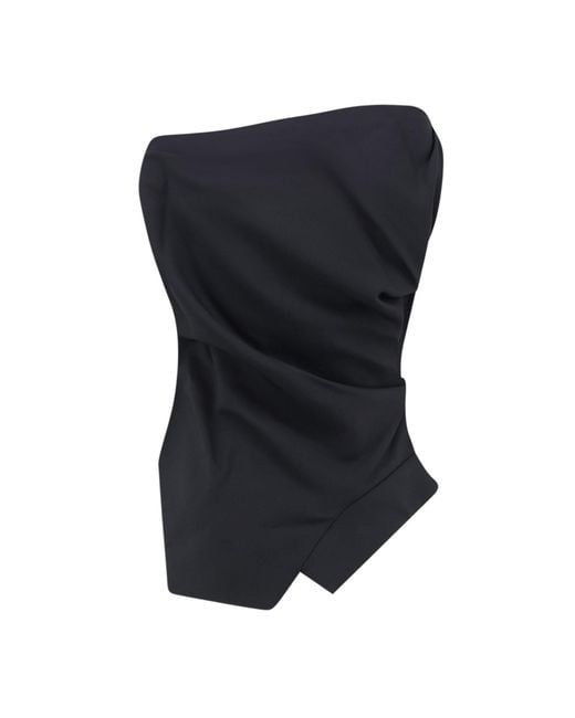 Rohe Black Asymmetrical Draped Top