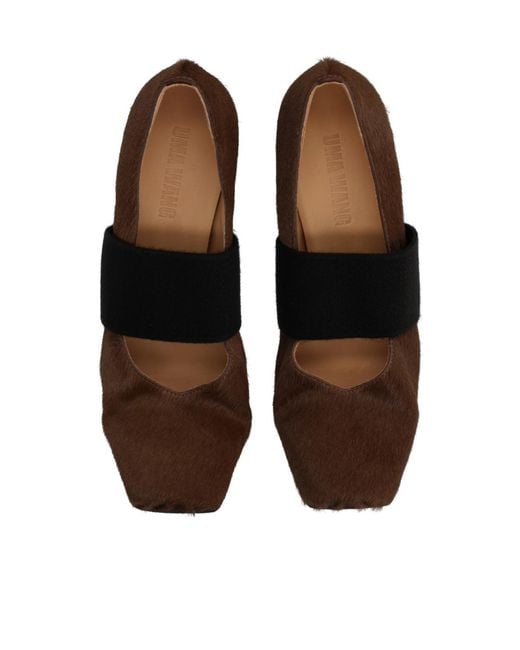 Uma Wang Brown Strappy Ballet Shoes