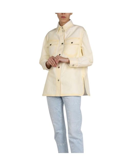 Stella McCartney Natural Buttoned Long-Sleeved Jacket