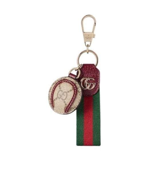Gucci Red Tennis Keychain With Web for men