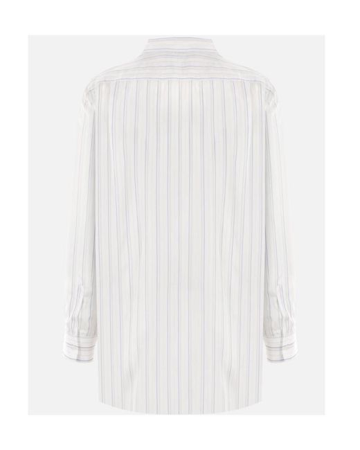 Comme des Garçons White Comme Des Garçons Shirt Striped Long-Sleeved Shirt for men