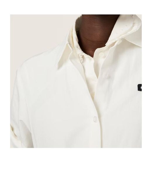 Miu Miu White Slubbed Poplin Dress With Print