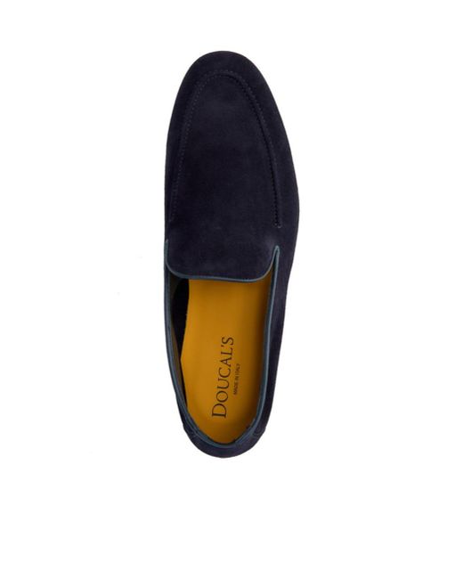 Doucal's Blue Flat Moccasin Shoes for men