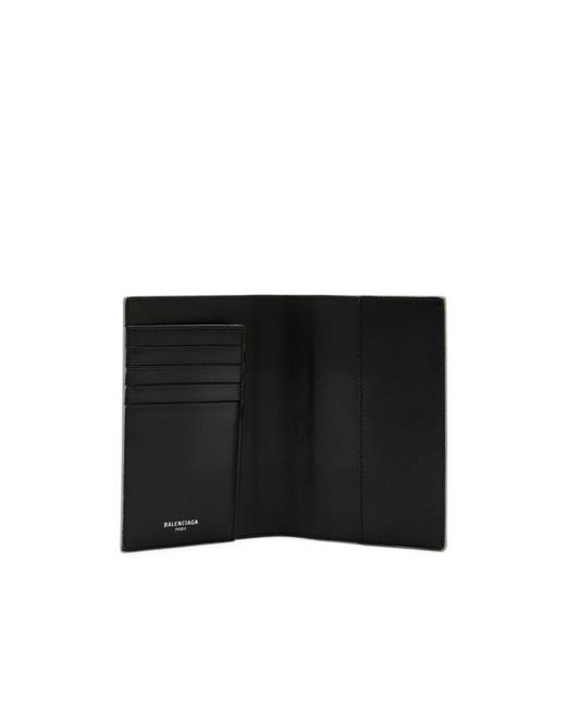 Balenciaga Gray Embellished Passport Calfskin Cardholder for men