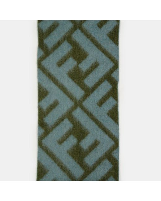 Fendi Green Scarf With Fringes