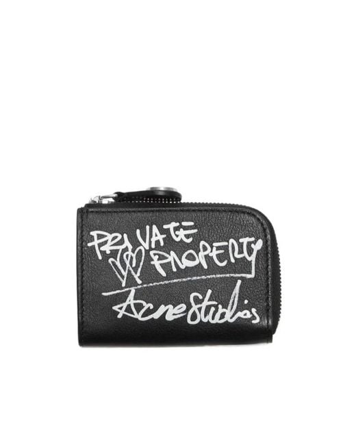 Acne Black Compact Zip Wallet