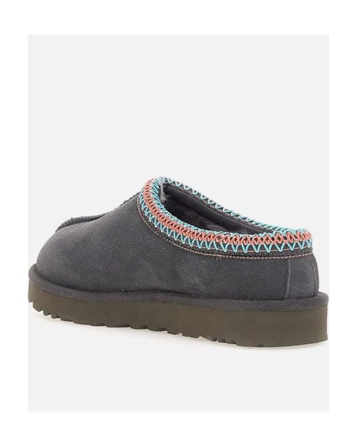 Ugg Gray Tasman Logo Embossed Slippers