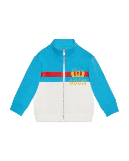 Gucci Blue Logo-Print Track Jacket