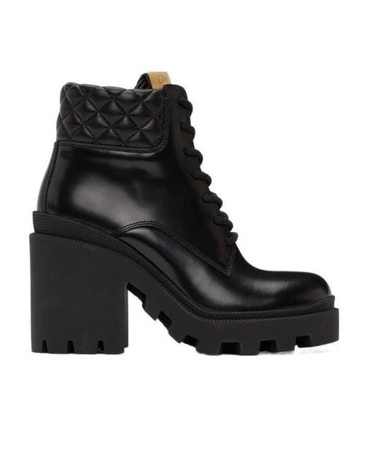 Gucci Black Lace-Up Ankle Boots