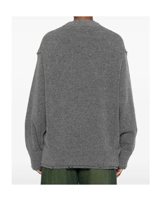 FEDERICO CINA Gray Raw-Edge Sweater
