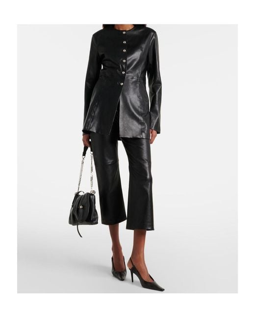 Nour Hammour Black Parlor Leather Jacket