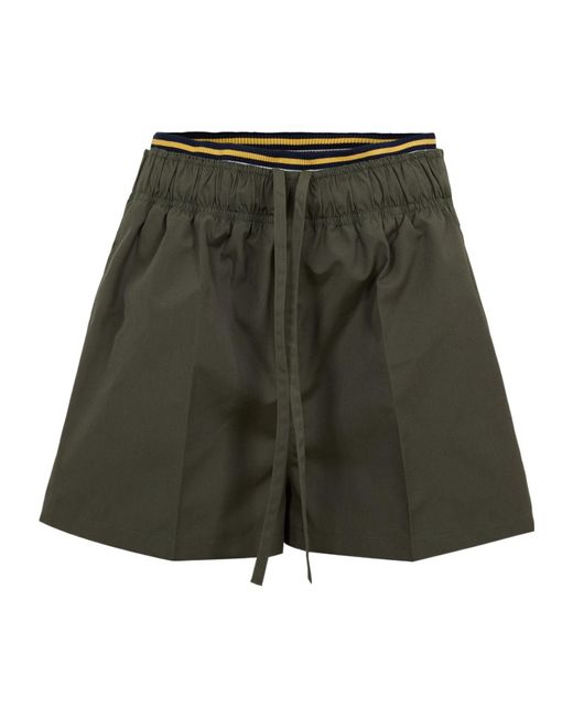 Prada Green Logo Patch Shorts