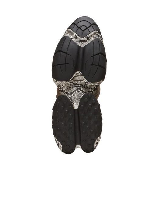 Balmain Green Unicorn Snake-Skin Effect Sneakers for men