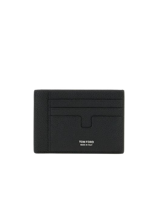 Tom Ford Black Logo Embossed Card Holder for men