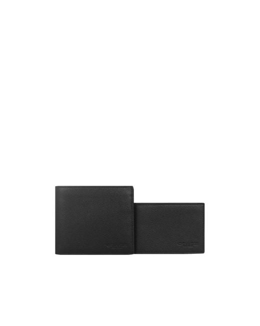 COACH Black Logo Folding Wallet for men