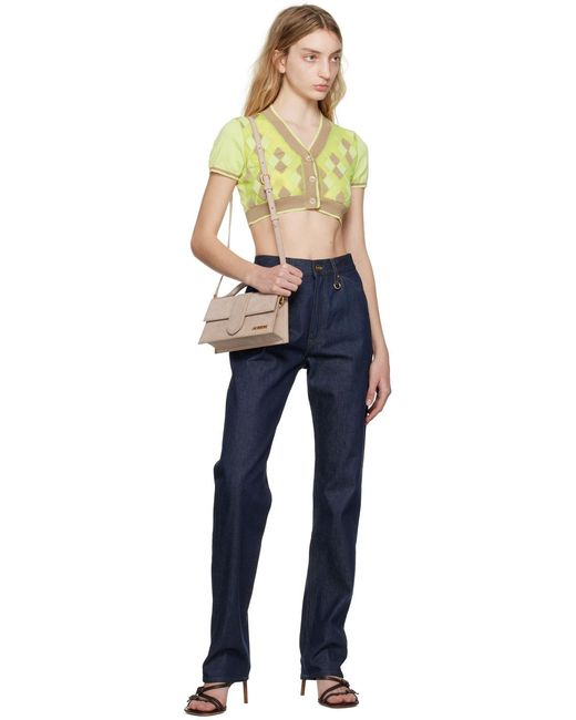 Jacquemus Blue Argyle-Check-Pattern Cropped Top