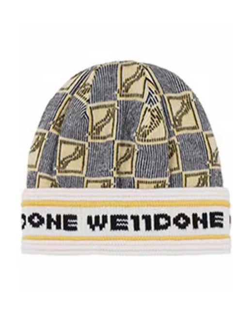we11done Metallic Logo Printed Trimmed Hat for men