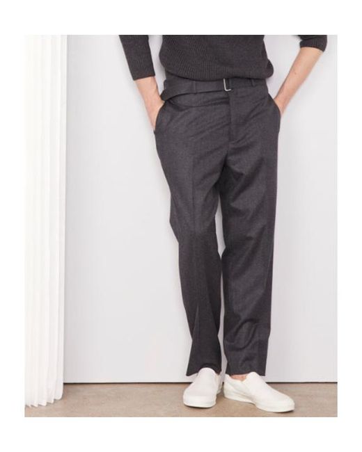 Officine Generale Gray Officine Générale Adjustable Waist Pleated Pants for men