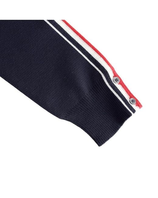 Thom Browne Blue Signature Stripe Trim Jumper for men