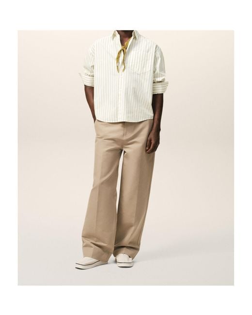 AMI White Ami Ami De Coeur Striped Boxy Shirt for men
