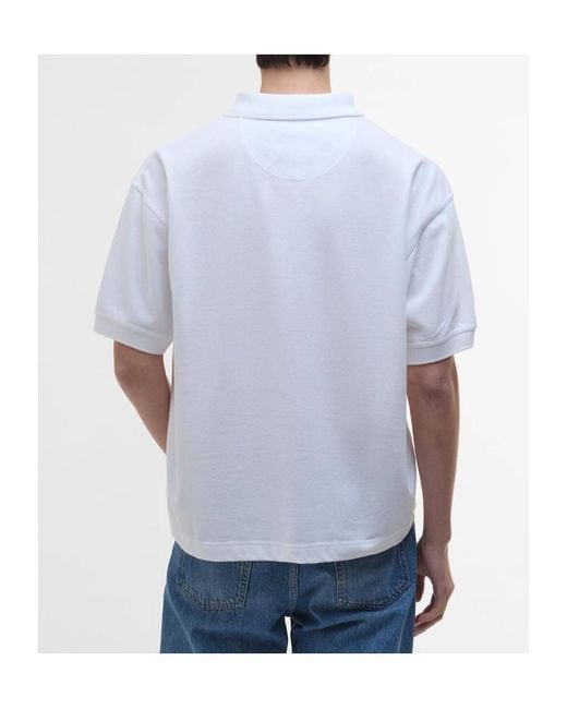 Barbour White Hexham Polo Shirt for men