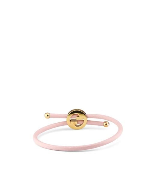 Gucci White Bracelet With Enamel Round Interlocking G