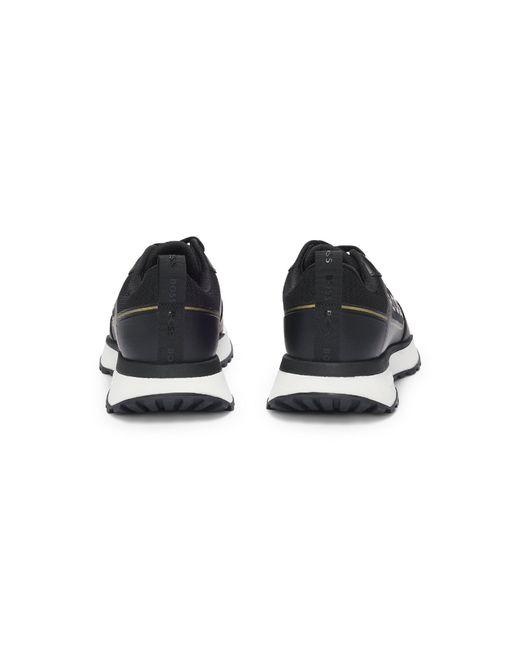 Boss Black Patterned Low-Top Trainers for men