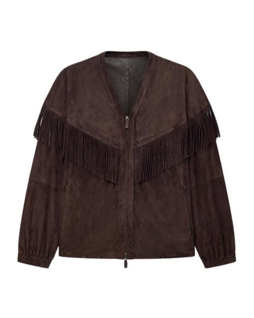 Emporio Armani Brown Goatskin Blouson for men