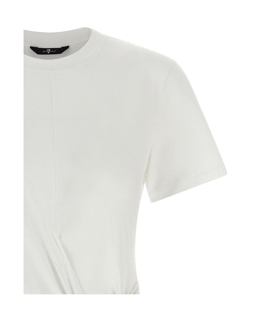 7 For All Mankind White Draped Sash T-Shirt