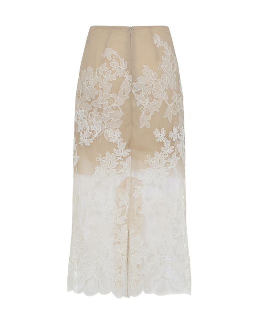 Ermanno Scervino White Midi Skirt