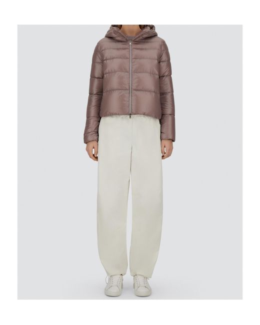 Herno Pink Zip-Up Hooded Puffer Jacket