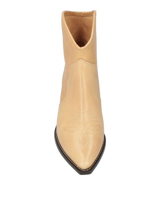Isabel Marant Natural Minimalist Solid Leather Ankle Boots