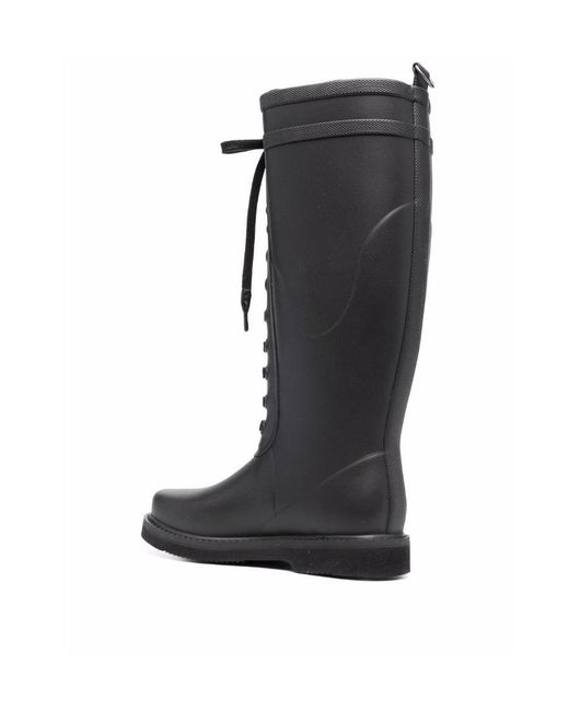 Off-White c/o Virgil Abloh Black Slogan-Print Metallic Rubber Boots