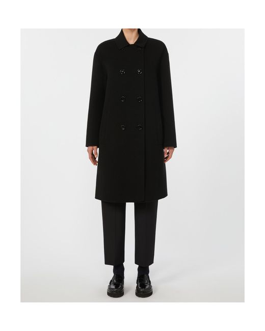 Max Mara Black Double-Faced Wool Coat