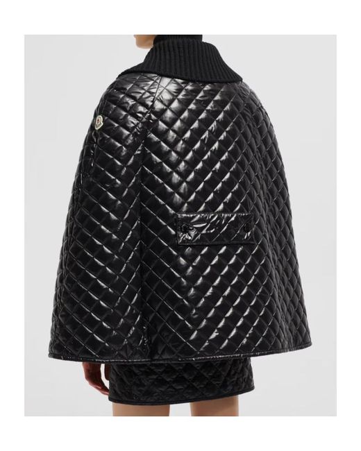 Moncler Black Quiletd Cape