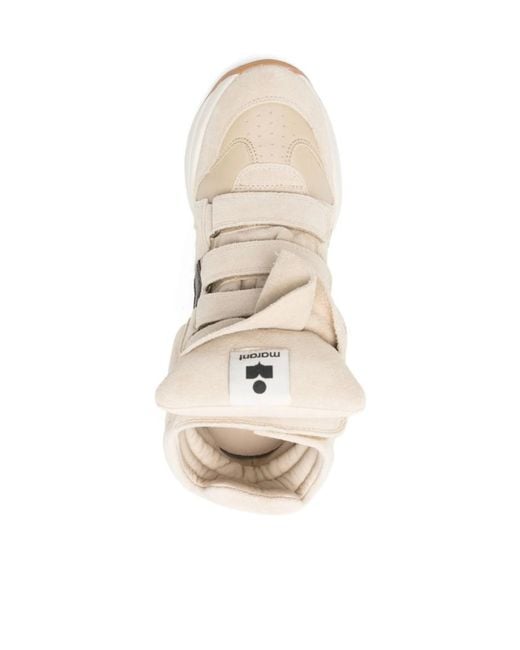 Isabel Marant Natural Wedge-Sole Strap Sneakers