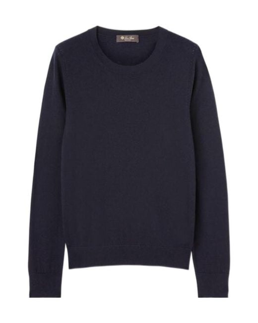 Loro Piana Blue Neo Piuma Crewneck Knitted Jumper